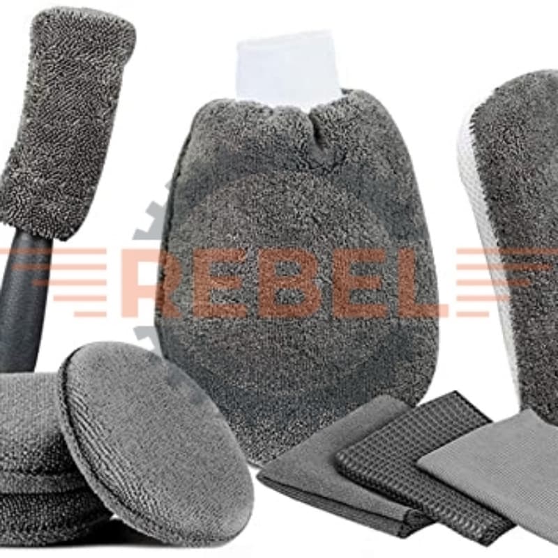 Microfiber Car Cleaning Kit (Pack of 9)