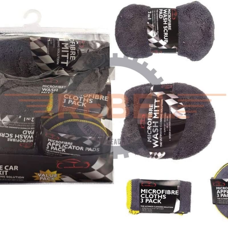 Microfiber Car Cleaning Kit (Pack of 9)