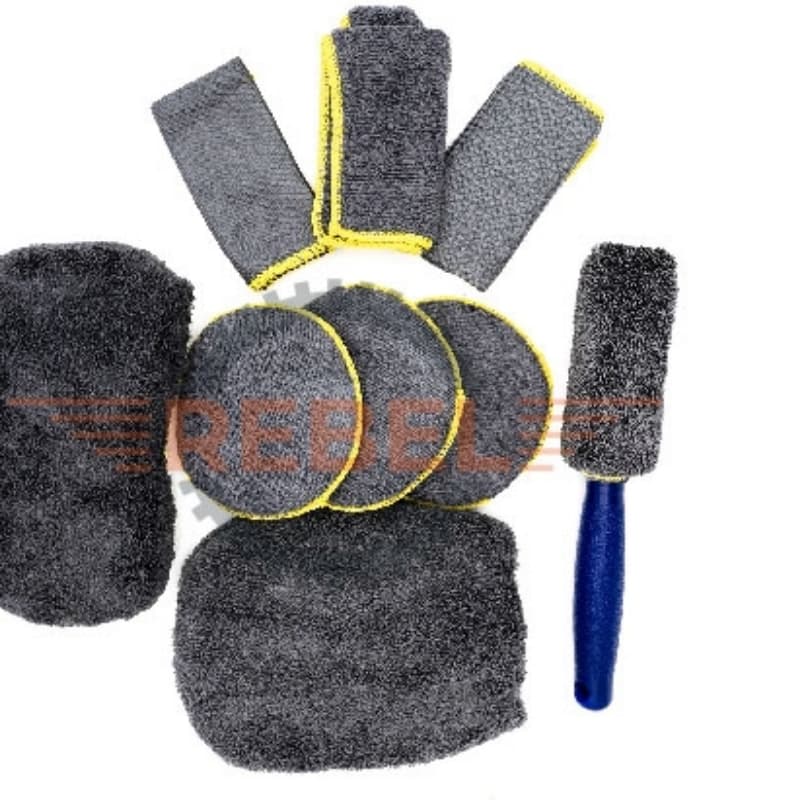 Microfiber Car Cleaning Kit (Pack of 9)